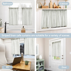 Natural Farmhouse Cafe Tier Curtains, 2 Panels