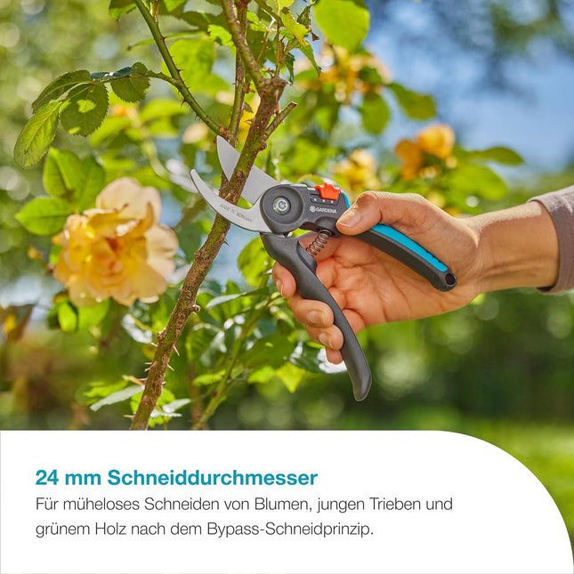 Gardena PremiumCut Flex Secateurs — Bypass, 24mm, PowerCoating