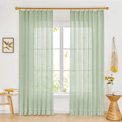 Light Filtering Linen Drapes, Back Tab & Rod Pocket