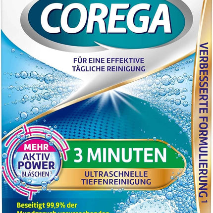 Corega 3 Minute Cleaning Tabs — 66 pcs, Dentures & Aligners