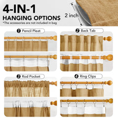 Light Filtering Linen Drapes, Back Tab & Rod Pocket