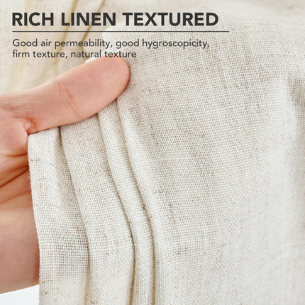 Linen Look Boho Semi-Sheer Curtains, 52x63 Inch, 2 Panels
