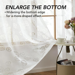 Sheer Grommet Curtains with Summer Flowers