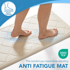 Cushioned Anti-Fatigue Kitchen Mat, 17x28 Inch, Grey