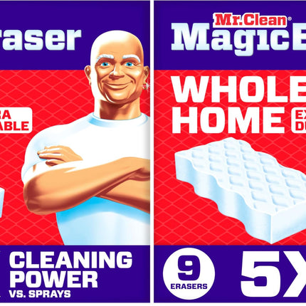 Mr. Clean Magic Eraser, All Purpose Cleaner, Cleaning Scrubber, Wall, Sneaker, Kitchen, Bathroom, Shower Cleaning Supplies, Melamine Pads, Whole Home Extra Durable, 12ct