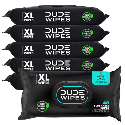 DUDE Wipes Unscented Adult Flushable Wet Wipes, Sensitive Skin, 288 Count
