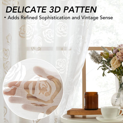 Sheer Grommet Curtains with Summer Flowers