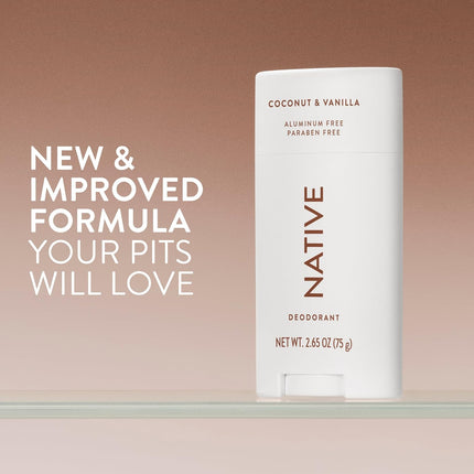 Native Deodorant Contains Naturally Derived Ingredients, 72 Hour Odor Control, Deodorant for Women and Men, Aluminum Free, Coconut & Vanilla 2.65oz