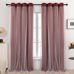 Double Layer Blackout & Sheer Curtains