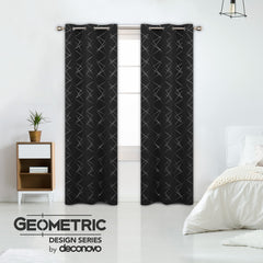Geometric Blackout Curtains, 2 Panels