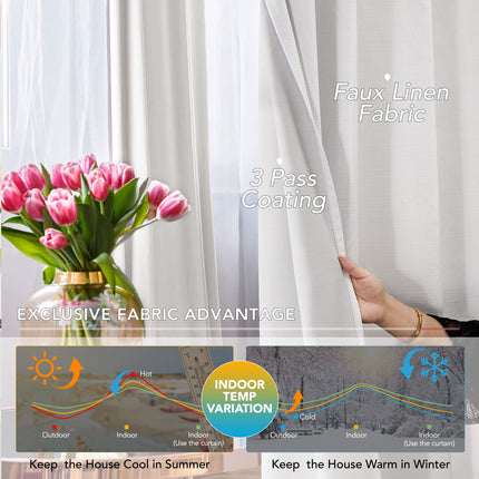 Blackout Thermal Insulated Curtains, 2 Panels
