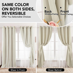 Double Layer Blackout & Sheer Curtains