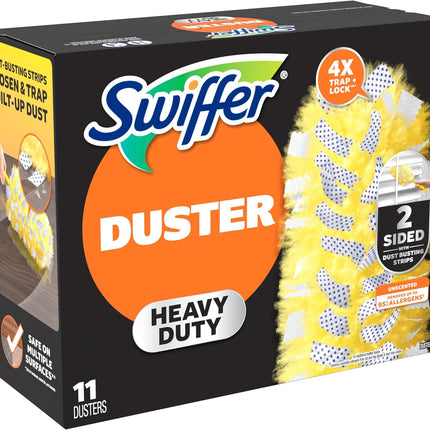 Swiffer Dusters Heavy Duty Multi-Surface Duster Refills for Cleaning, Unscented, 11 Count