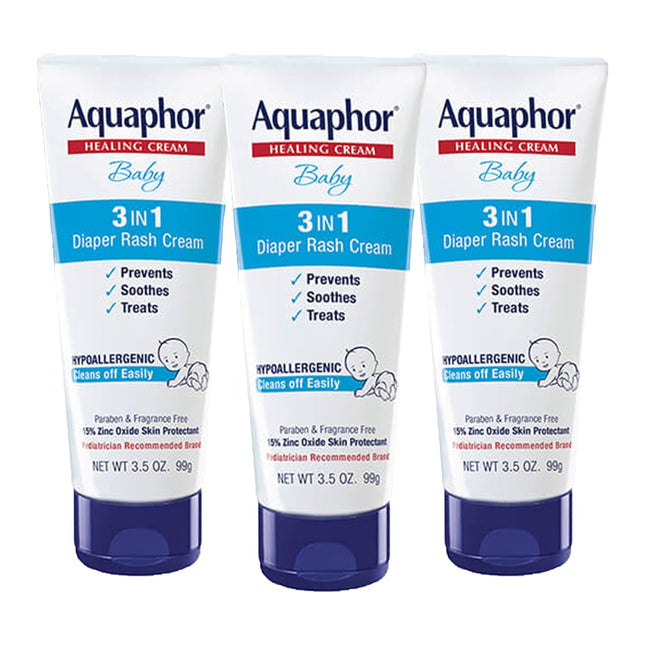 Aquaphor Baby Diaper Rash Cream, 3-Pack