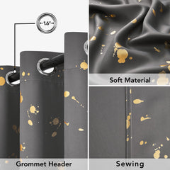 Thermal Blackout Curtains, Noise-Reducing, 2 Panels