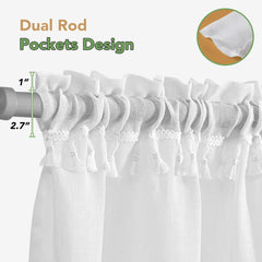 Natural Farmhouse Cafe Tier Curtains, 2 Panels