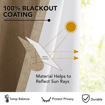 French Door Linen Blackout Curtain, 1 Panel