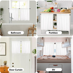 Natural Farmhouse Cafe Tier Curtains, 2 Panels