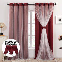 Double Layer Blackout & Sheer Curtains