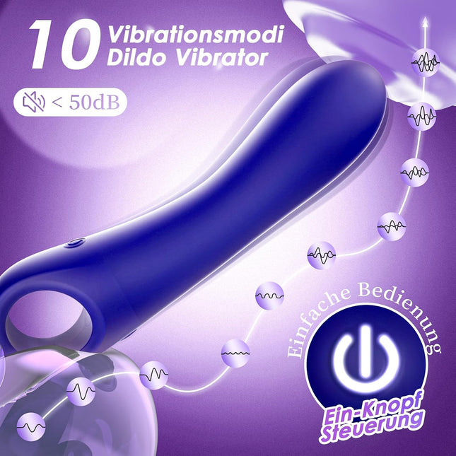 Dildo Vibrator — 10 Modes, G-Spot, Clitoris & Pelvic Floor Trainer, Quiet