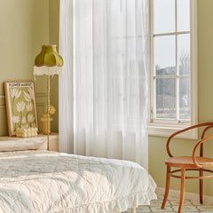 Sheer Grommet Curtains with Summer Flowers