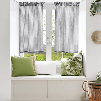 Natural Farmhouse Cafe Tier Curtains, 2 Panels