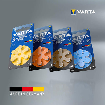 VARTA Hearing Aid Batteries Type 312 Brown — Pack of 60
