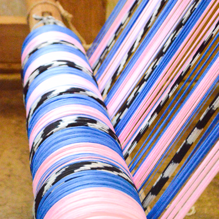 Palm Ikat Runner in Blue & Pink