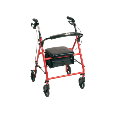Drive Medical® Steel Rollator – 6" Wheels – Red