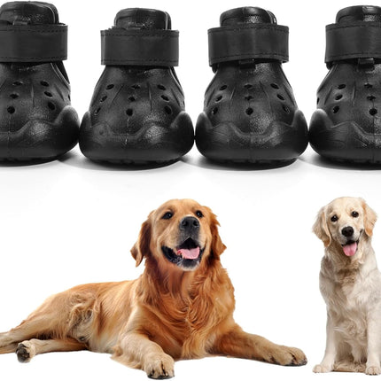 Croc-Style Dog Shoes – 4 Pack Set