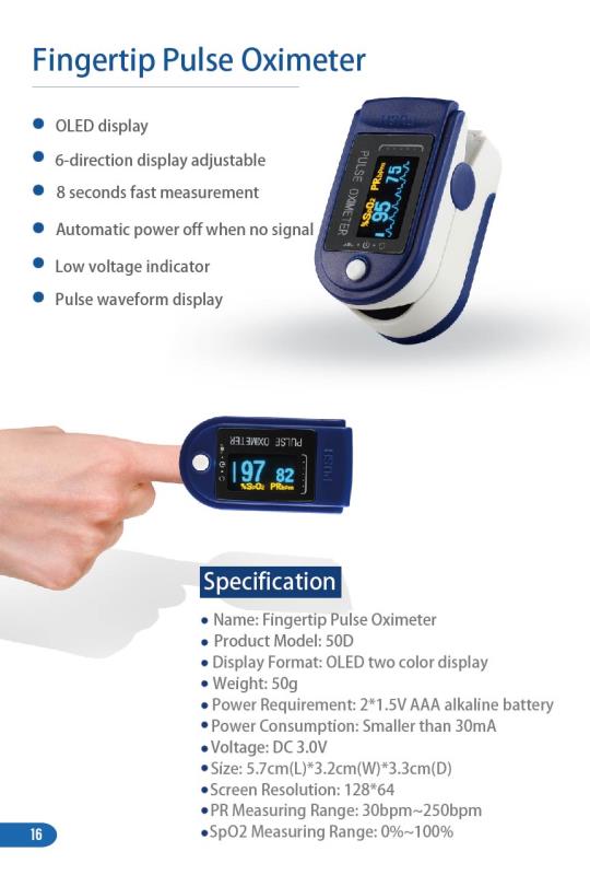 Fingertip Pulse Oximeter | Portable Blood Oxygen & Heart Rate Monitor SPO2 PR