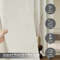 Pink Jacquard Blackout Curtains, 52x63 Inch