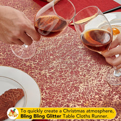 Sequin Glitter Table Runner, 2PCS, 9FT, Gold
