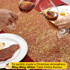 Sequin Glitter Table Runner, 2PCS, 9FT, Gold