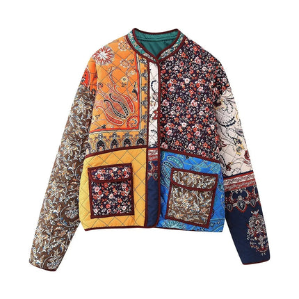 Paisley & Floral Patchwork Quilted Jacket