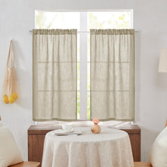 Natural Farmhouse Cafe Tier Curtains, 2 Panels
