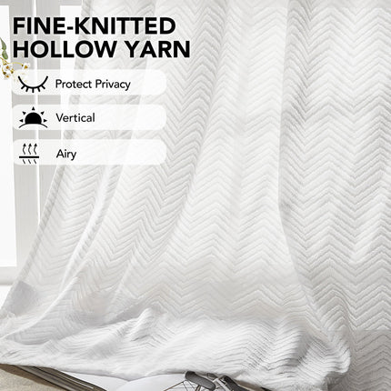 Ombre Sheer Voile Curtains, Rod Pocket, Light Grey