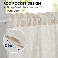 Natural Farmhouse Cafe Tier Curtains, 2 Panels