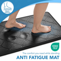 Cushioned Anti-Fatigue Kitchen Mat, 17x28 Inch, Grey