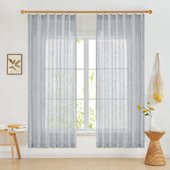 Light Filtering Linen Drapes, Back Tab & Rod Pocket
