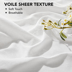 Ombre Sheer Voile Curtains, Rod Pocket, Light Grey