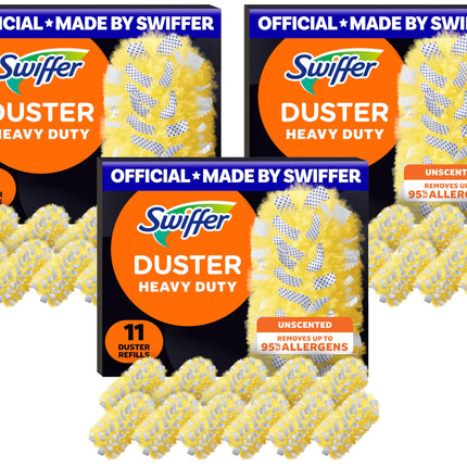 Swiffer Dusters Heavy Duty Multi-Surface Duster Refills for Cleaning, Unscented, 11 Count