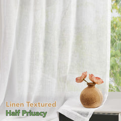 Natural Farmhouse Cafe Tier Curtains, 2 Panels