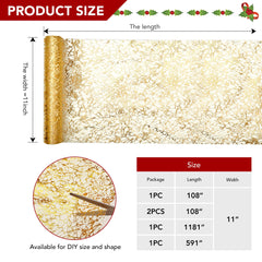 Sequin Glitter Table Runner, 2PCS, 9FT, Gold