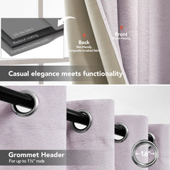 Pink Jacquard Blackout Curtains, 52x63 Inch