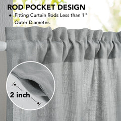 Natural Farmhouse Cafe Tier Curtains, 2 Panels