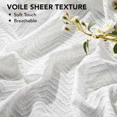 Ombre Sheer Voile Curtains, Rod Pocket, Light Grey