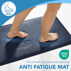 Cushioned Anti-Fatigue Kitchen Mat, 17x28 Inch, Grey