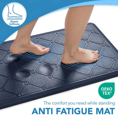 Cushioned Anti-Fatigue Kitchen Mat, 17x28 Inch, Grey