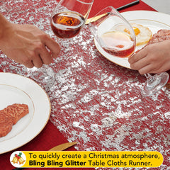 Sequin Glitter Table Runner, 2PCS, 9FT, Gold